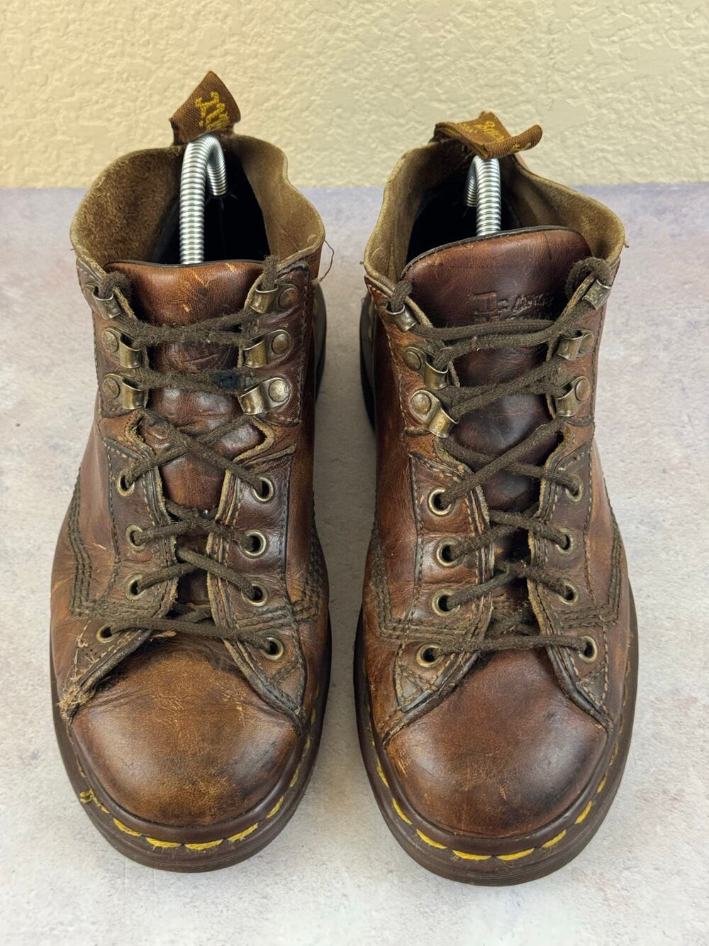 Dr Martens 8088 Brown Leather Boots UK 6 US 7 Lace Up Made in England Vintage